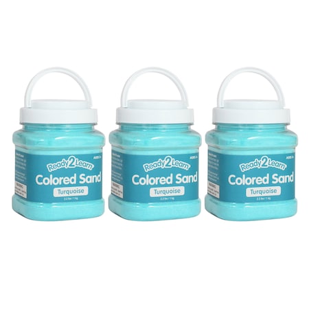 Ready 2 Learn Colored Sand, Turquoise, 2.2 lb. Jar, 3PK CE10109